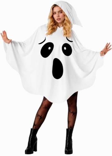 Deguisement Fantome Adulte,Halloween Femme Costume de Fantôm