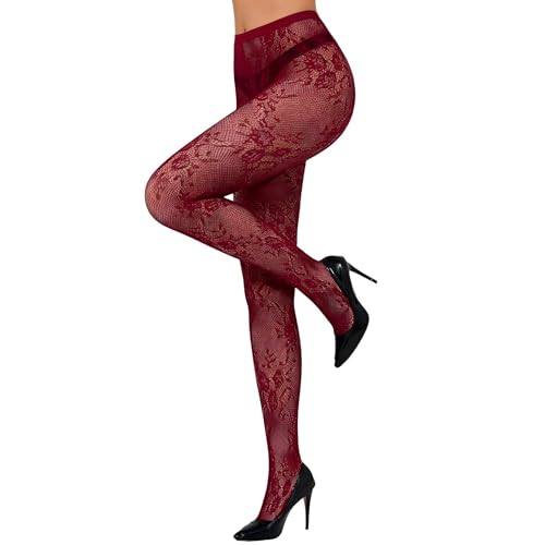 MOSIERRY Collants résille noirs Halloween Collants Femme Mot