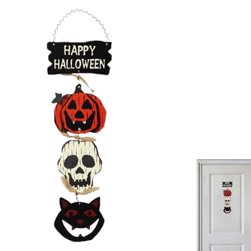 de bienvenue dHalloween en bois effrayante en forme de
