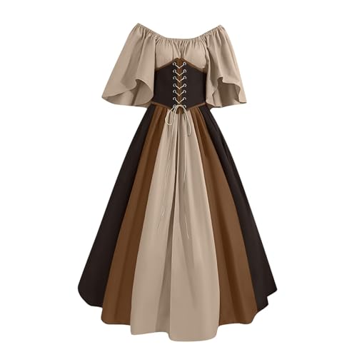 2025 Robe Médiévale Femme Renaissance Rétro Robe de Fête Cos