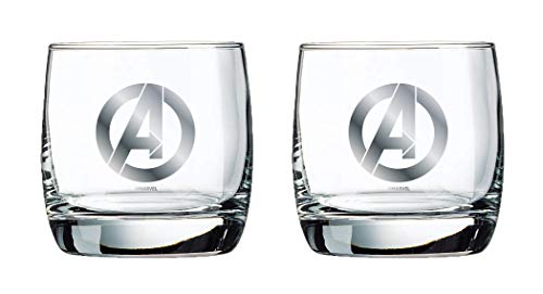 Marvel Glass Set - Avengers Logo - Collectible Gift Set of 2