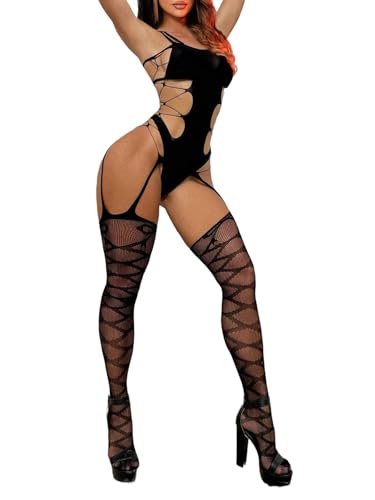 Buitifo Femmes Bas de Lingerie Bodystocking Fishnet Bodys Se