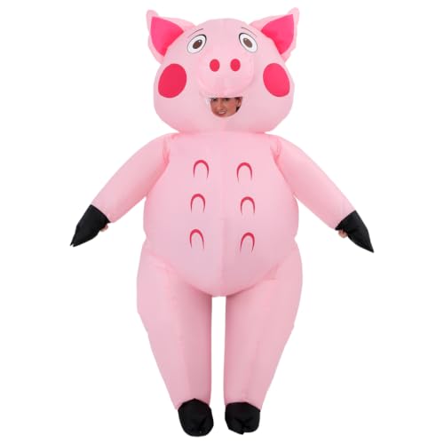 JASHKE Déguisement Cochon Gonflable Adulte Costume Cochon Ro