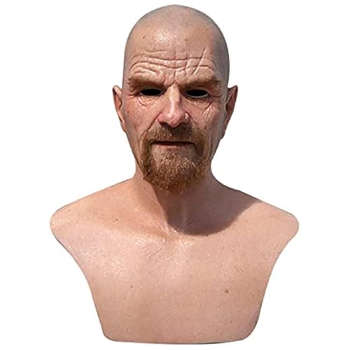SINSEN Masque de vieil homme réaliste en latex effrayant pou