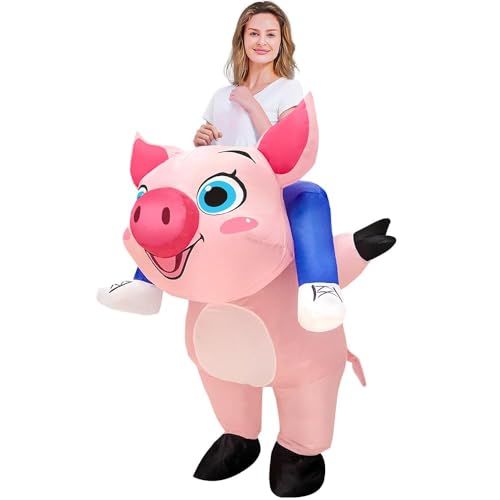 JASHKE Costume Cochon Gonflable Adulte - Déguisement Cochon