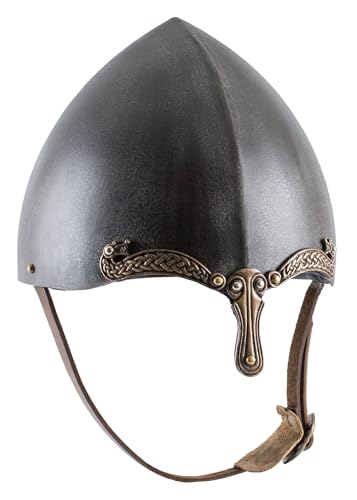 Battle-Merchant Casque nasal avec motifs celtiques en acier 