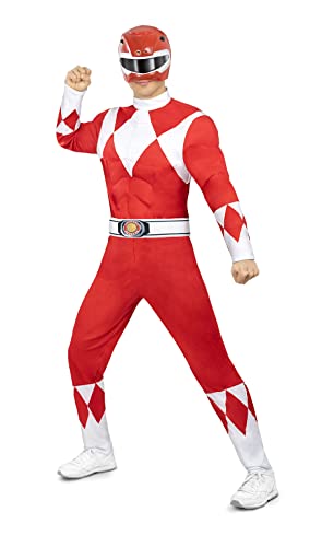 Funidelia Déguisement de Power Ranger rouge pour homme, Lice