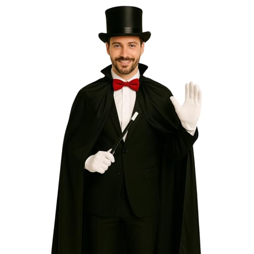 labreeze Costume de magicien professionnel - Cape noire en s