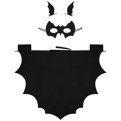 Aomig Cape de chauve-souris noire pour enfant - Cape et gant