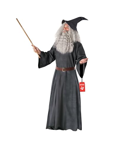 Morph Costume Robe Sorcier Grise, Déguisement Fantaisie Fête