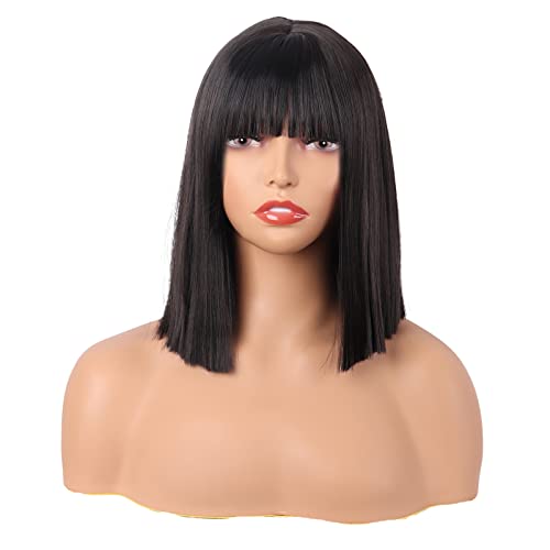 MapofBeauty 30 cm Droit Flat Frange Court Cosplay Perruque, 