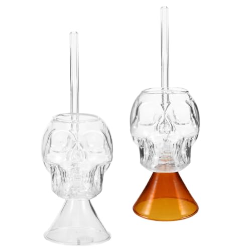 MUCKLILY 2 Pièces Verres à Vin Halloween Verre Transparent T