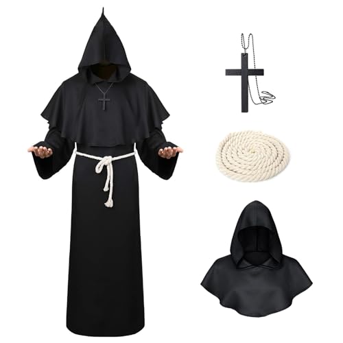 MEIRRAI Deguisement Moine, Costume de Moine Adulte, Robe Ren
