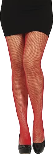 FIESTAS GUIRCA | Collants Rouges Petite Résille (Taille Uniq