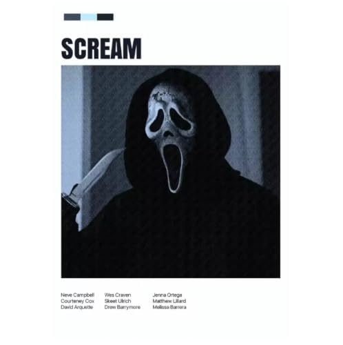 PHVRLG Poster Vintage Du Film Scream Tableau Sur Toile Décor