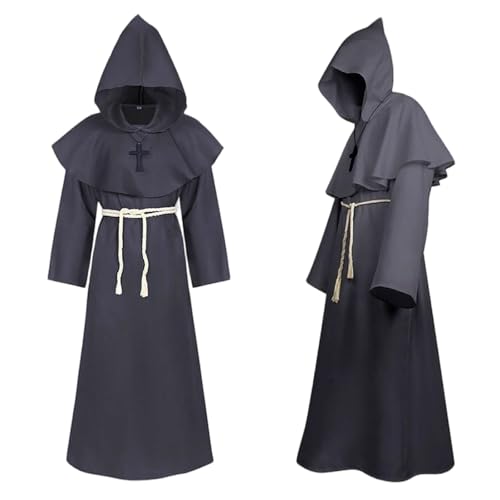 KOMEIYL Déguisement Moine, Halloween Medieval Monk Costume, 