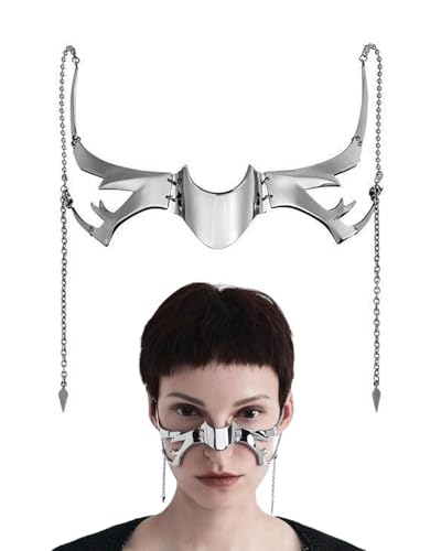 MOPZIJA Masque cyberpunk mécanique punk - Demi-masque irrégu