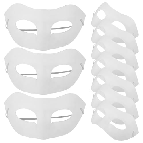 POPETPOP 10 Pièces Masque de Mascarade Papier Blanc à Décore