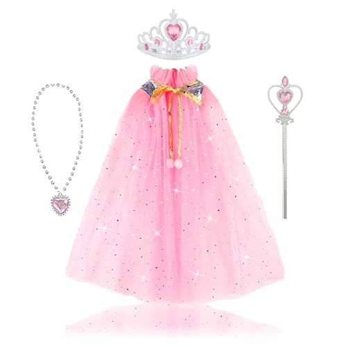 LURVOUS 4 Pcs Deguisement Princesse, Cape de Princesse Capes