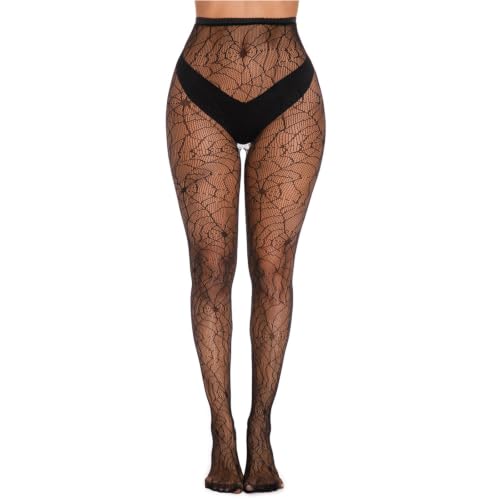CERCTLA 2 Paires de Collants Spider, Collants Résille Motif 