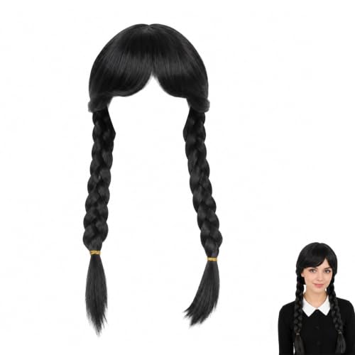 Perruque pour femme Carnaval Halloween - Noir - Avec filet -