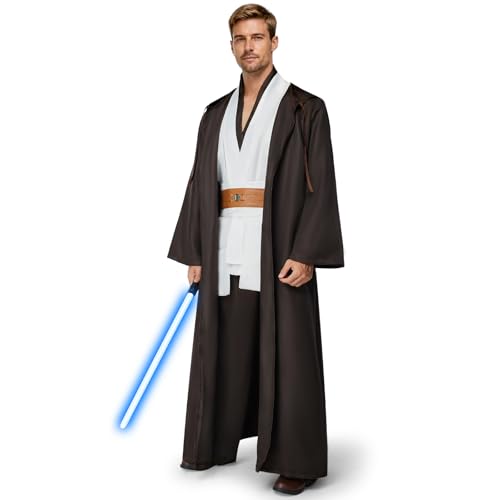 Beeoecm Déguisement jedi-Homme, Costume jedi-Adulte Robe jed