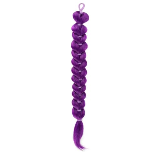 FIQLUL Perruque Violette Kpop avec Tresse 66cm Queue de Chev