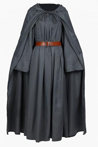 Waslary Gandalf Costume de cosplay pour adulte, gris, robe g