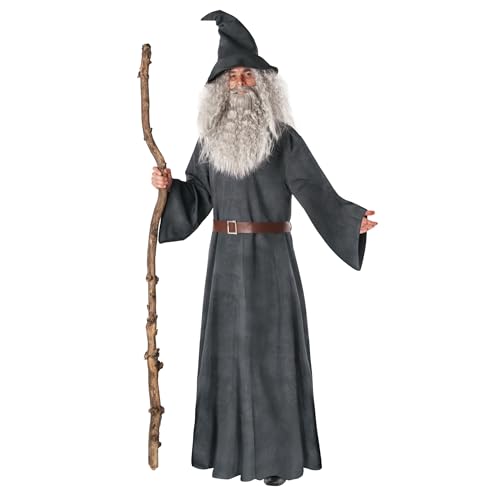 Costume Sorcier Adulte Gris L