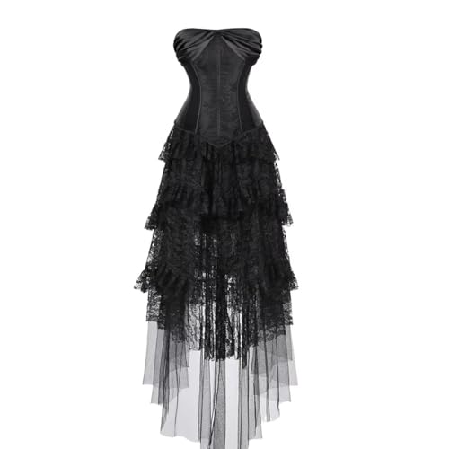 Jutrisujo Corset Robes Femme Plus Size Lace up Gothique Ling