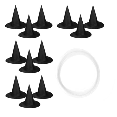 12 Pièces Chapeau de Sorcière Décoratif à Suspendre, Tissu N