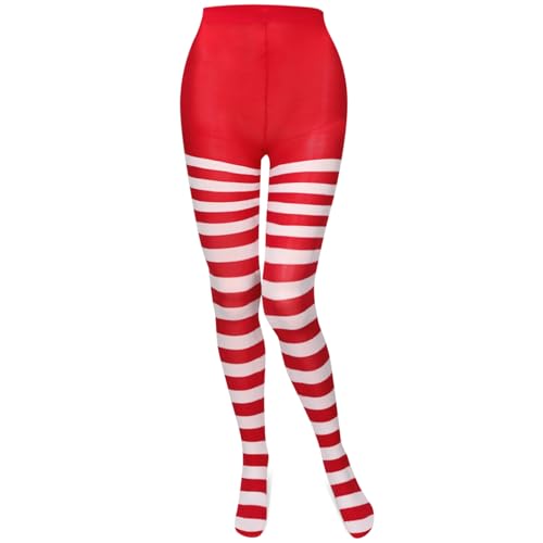Collants Rayés Rouge Blanc Femme