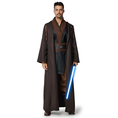 IEEILULU Costume Jedi à Capuche Homme, Robe Médiévale Avec L