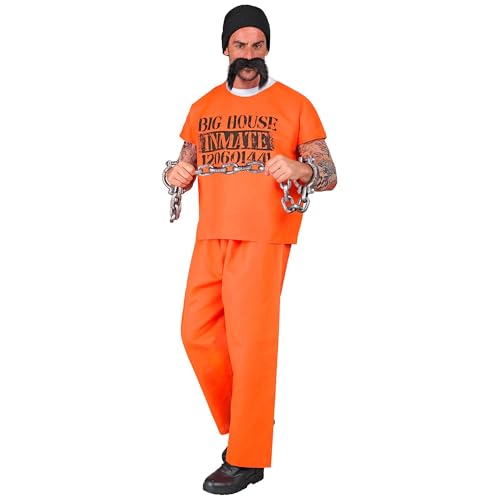 Costume Détenu XXL Orange 4 pièces