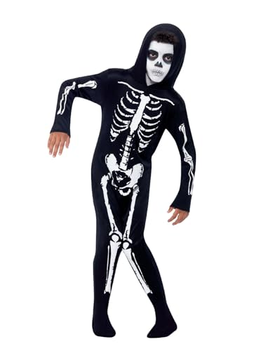 Smiffys Costume de squelette, Noir, avec combinaison à capuc