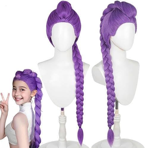 Perruque tressée Demon pour enfants, extensions de cheveux v