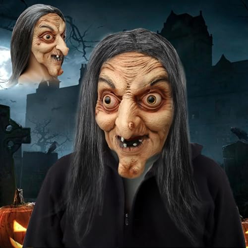JIMACRO Masque Sorcière Halloween, Masque Sorciere Femme Mas