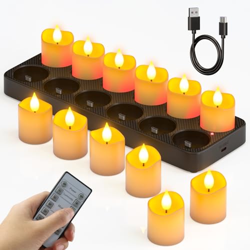 SoulBay Bougie Chauffe Plat LED Rechargeable avec Télécomman