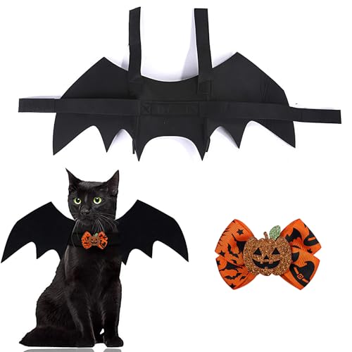 THXFUNAREA Chauve Souris Chat+Clips,Costume de Chauve-Souris
