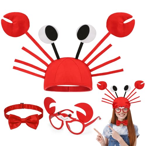 3PCS Accessoires de Costume Crabe pour Enfants Adultes, Chap