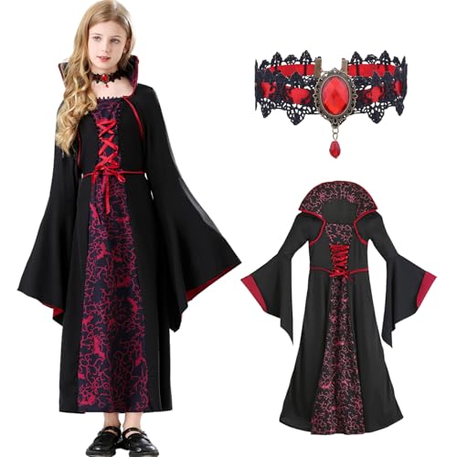 MUXIWOM Deguisement Vampire Fille, Deguisement Halloween Vam