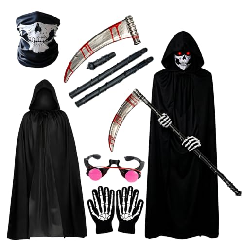 WANGHONGGOGO Costume de faucheuse pour Halloween Set, Hallow