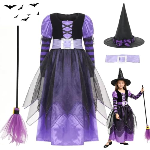 GUIANLOU Costume De Sorcière Pour Filles Deguisement Sorcier