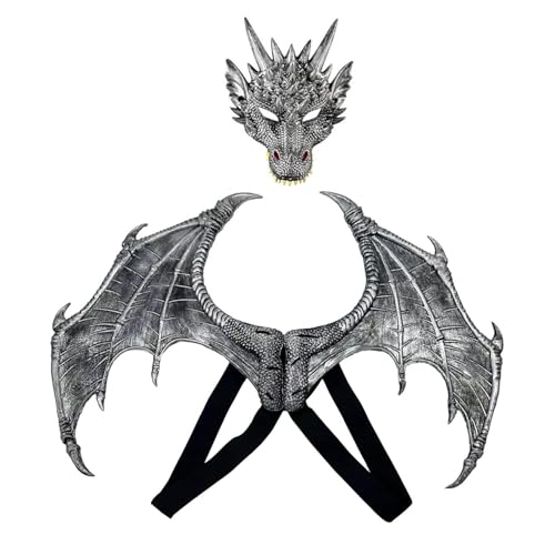Masque et Aile Dragon Enfant Argenté