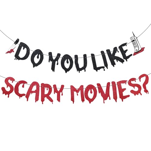 Bannière Halloween, Paillettes Aimez-Vous les Films dHorreur