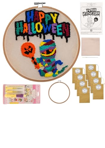 StraightCurls Kit de broderie Halloween Punch Needle Candy M