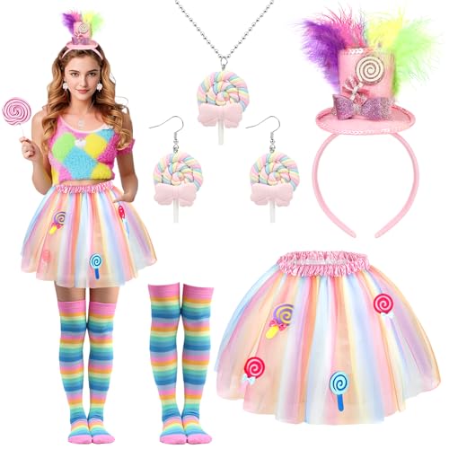 Beipegin Déguisements Bonbons Femmes, Candy Bandeau Collier 