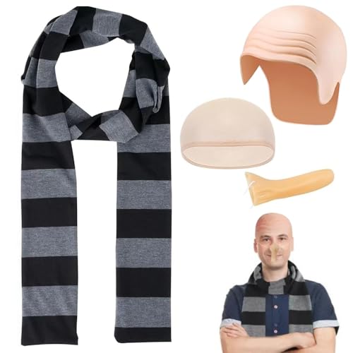 RNPKZ Déguisement Chauves Costume Chauves Kits, 4 Pièces Deg