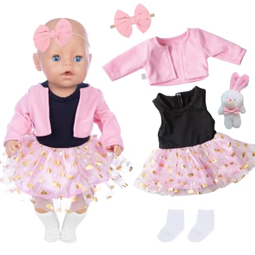 Lot de 5 vêtements mignons pour poupées de 35 à 43 cm - Vête