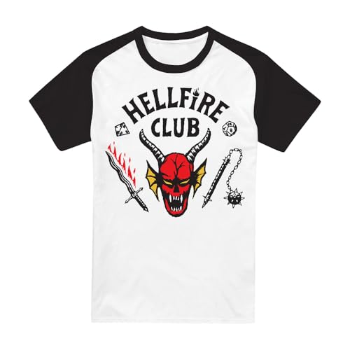 Stranger Things Hellfire Club Raglan T-Shirt Baseball à Manc